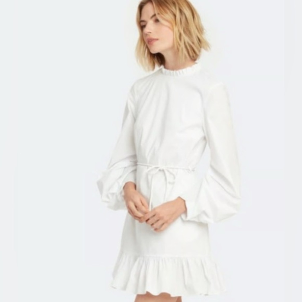 Staud Carolina Long Sleeve Ruffled Dress, Size 2